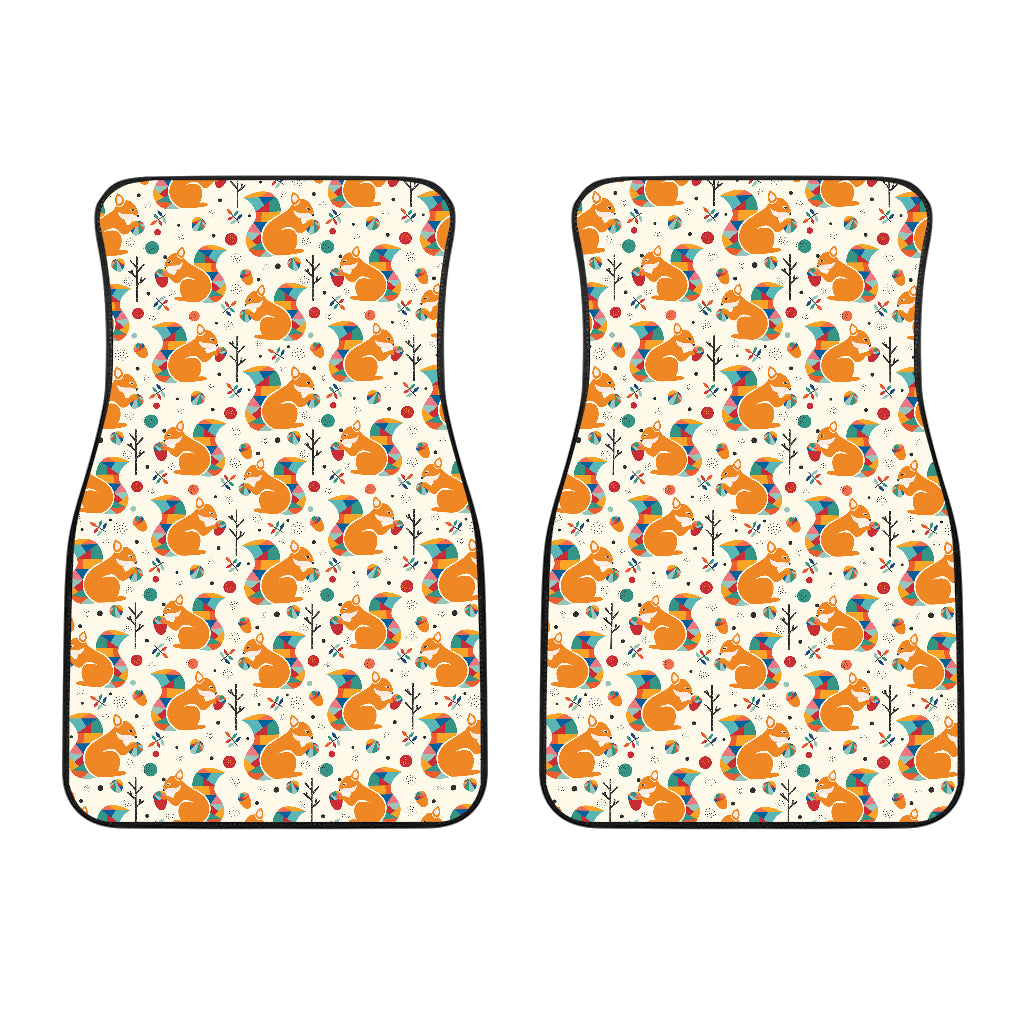 Squirrel Pattern Print Design 04 Front Car Mats