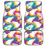 Colorful Crow Illustration Pattern Front And Back Car Mats
