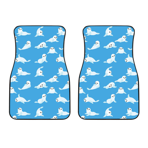 Cute Sea Lion Seal Pattern Background Front Car Mats