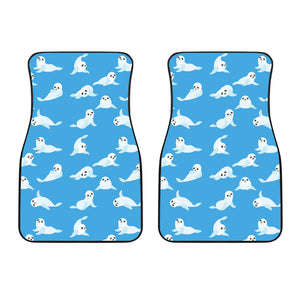 Cute Sea Lion Seal Pattern Background Front Car Mats