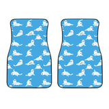 Cute Sea Lion Seal Pattern Background Front Car Mats