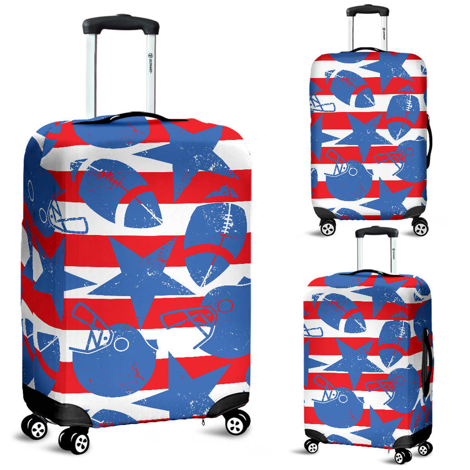 American Football Ball Star Stripes Pattern Luggage Covers