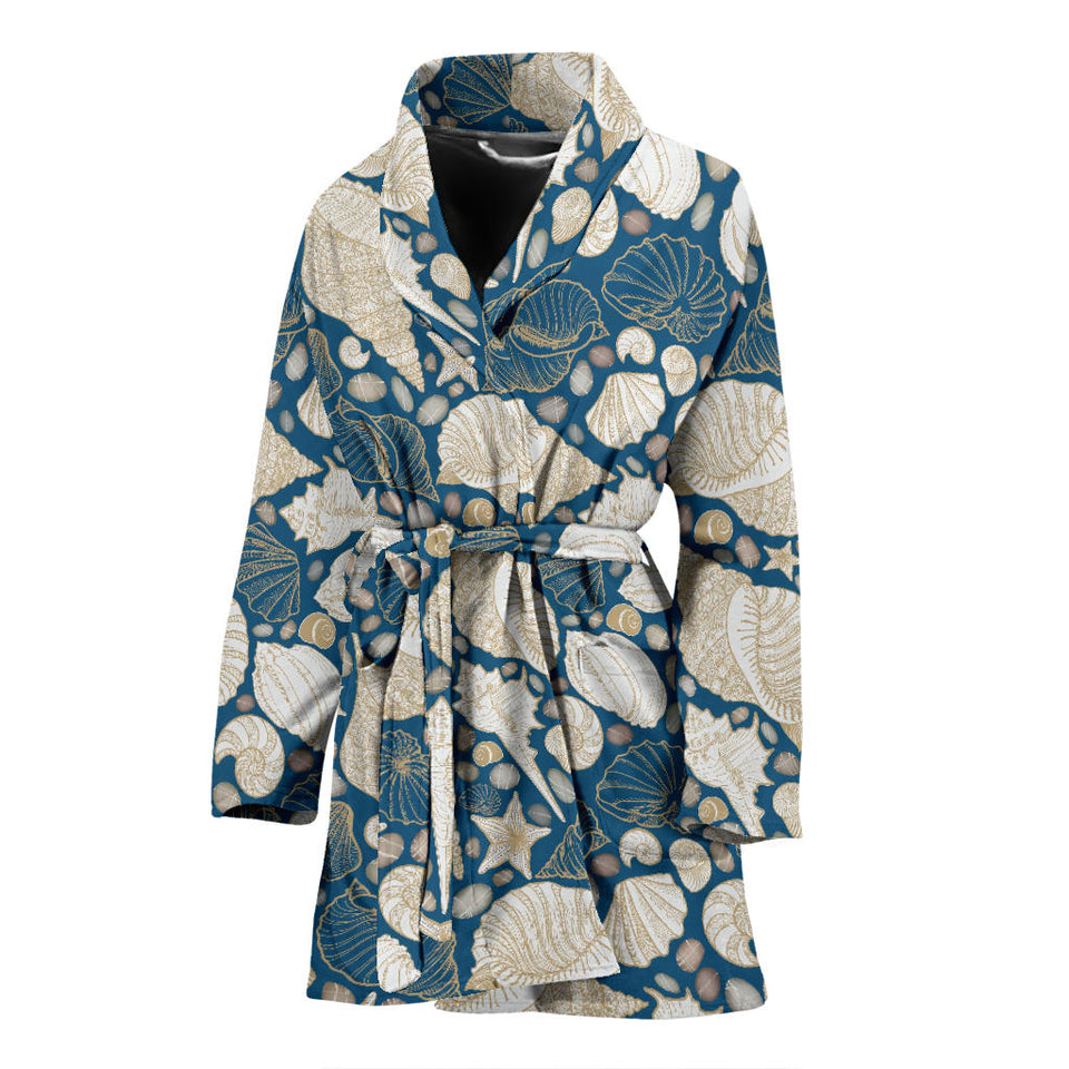 Shell Polynesian Tribal Design Pattern Women'S Bathrobe