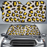 Gray Leopard Print Pattern Car Sun Shade