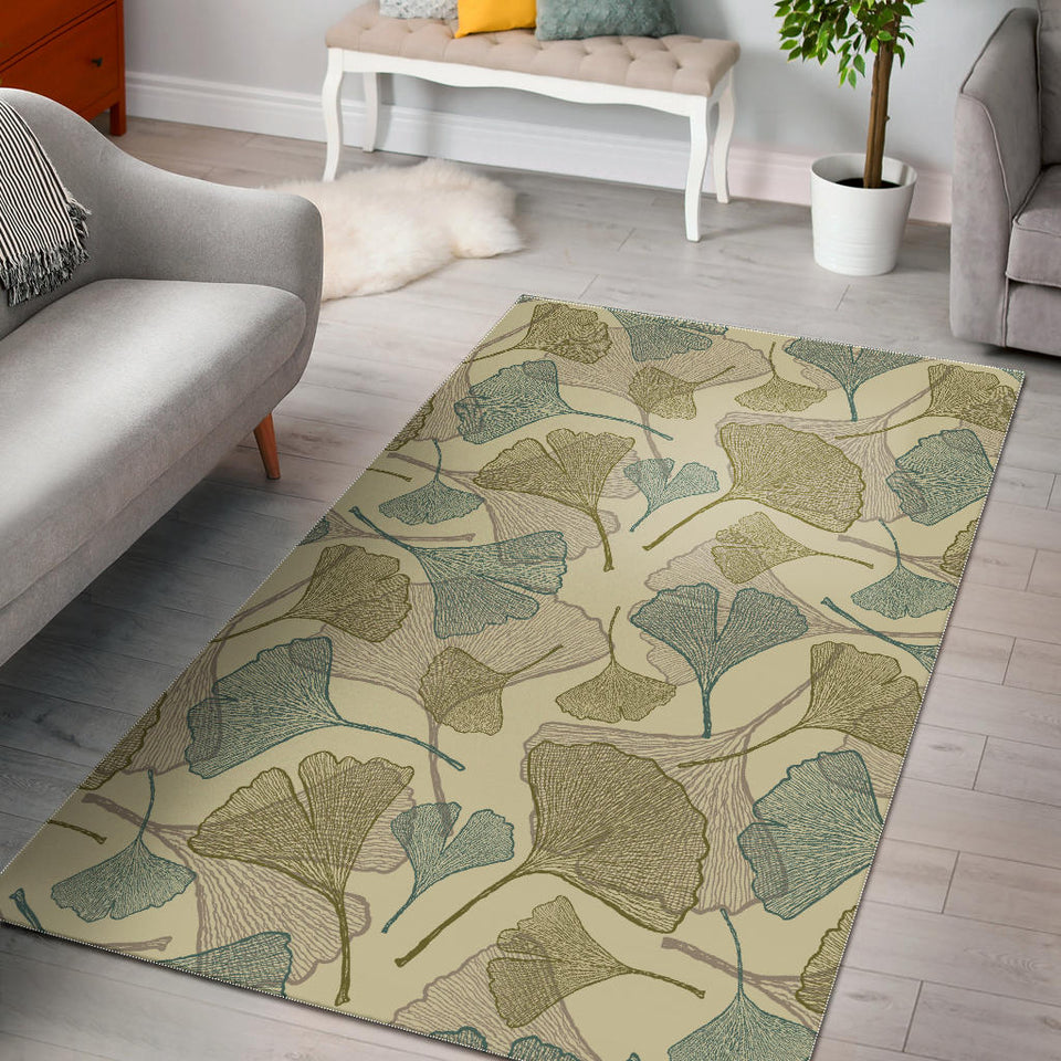 Ginkgo Leaves Design Pattern Area Rug