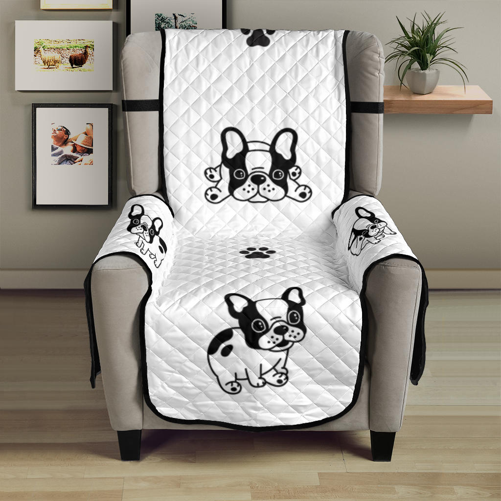 Cute french bulldog paw pattern Chair Cover Protector