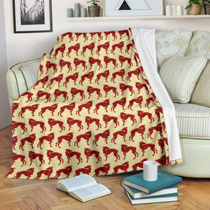 Greyhound Pattern Print Design 04 Premium Blanket