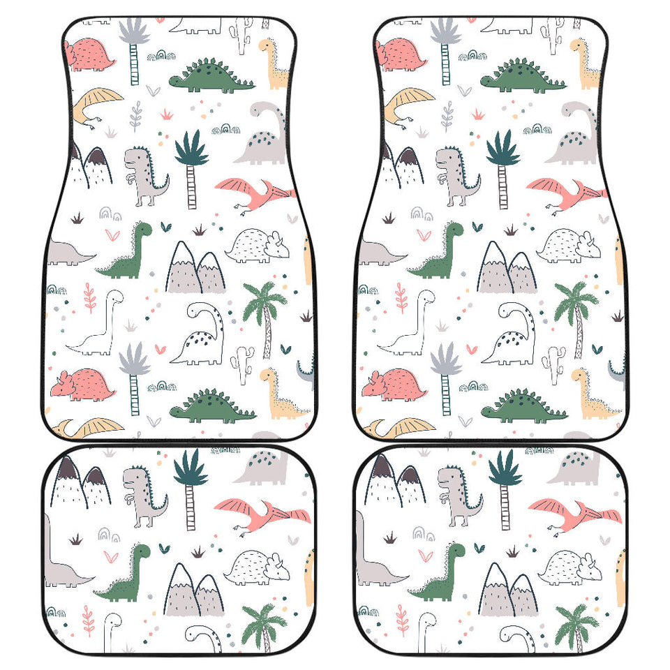 Cute Cartoon Dinosaurs Tree Pattern Front And Back Car Mats