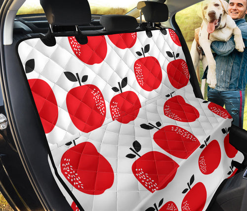 Red Apples White Background Dog Car Seat Covers