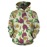 Passion Fruit Pattern Zip Up Hoodie
