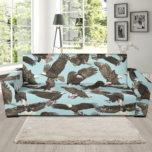 Eagle Pattern Print Design 01 Sofa Slipcover