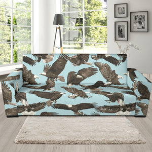 Eagle Pattern Print Design 01 Sofa Slipcover