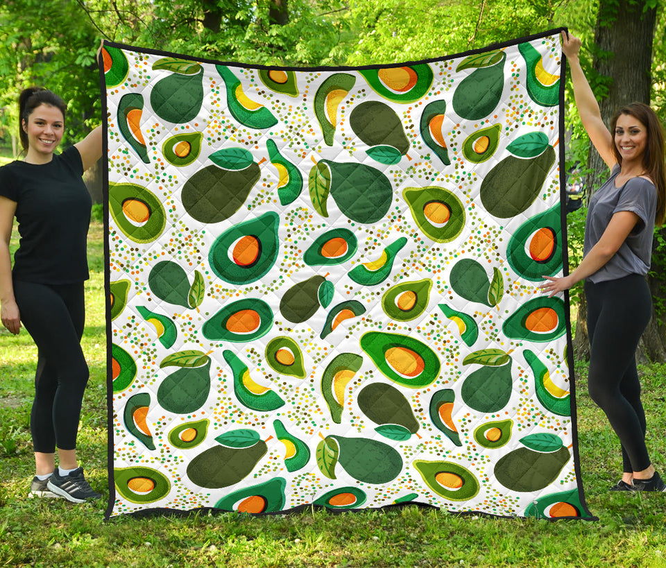 Avocado Design Pattern Premium Quilt