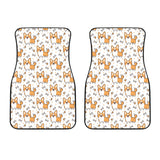 Cute Corgi Heart Star Bone Pattern Front Car Mats