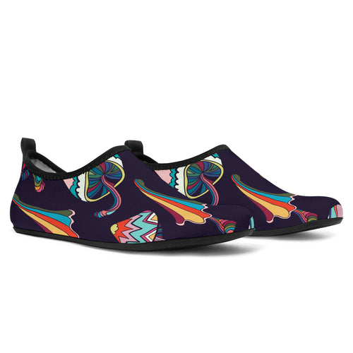 Colorful Mushroom Pattern Aqua Shoes