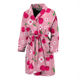 Cherry Flower Pattern Pink Background Men'S Bathrobe