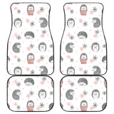 Hedgehog Pattern Print Design 02 Front and Back Car Mats