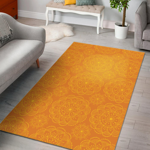 Orange Traditional Indian Element Pattern Area Rug