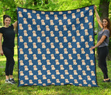 Golden Retriever Pattern Print Design 03 Premium Quilt
