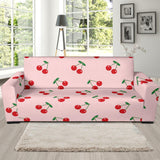Cherry Pattern Pink Background Sofa Slipcover
