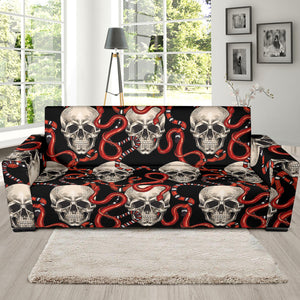 Red Snake Skull Pattern Sofa Slipcover
