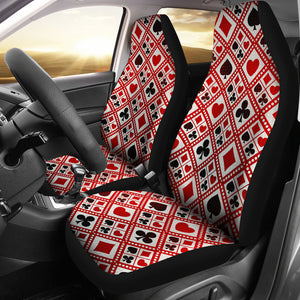 Casino Cards Suits Pattern Print Design 03 Universal Fit Car Seat Covers