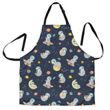 Cute Sloth Astronaut Star Planet Rocket Pattern Adjustable Apron