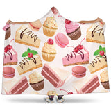 Cake Cupcake Sweets Pattern Hooded Blanket