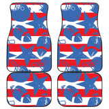 American Football Ball Star Stripes Pattern Front And Back Car Mats