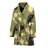 Eggplant Pattern Print Design 02 Women's Bathrobe