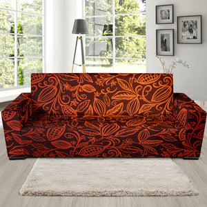 Cocoa Beans Tribal Polynesian Pattern Sofa Slipcover