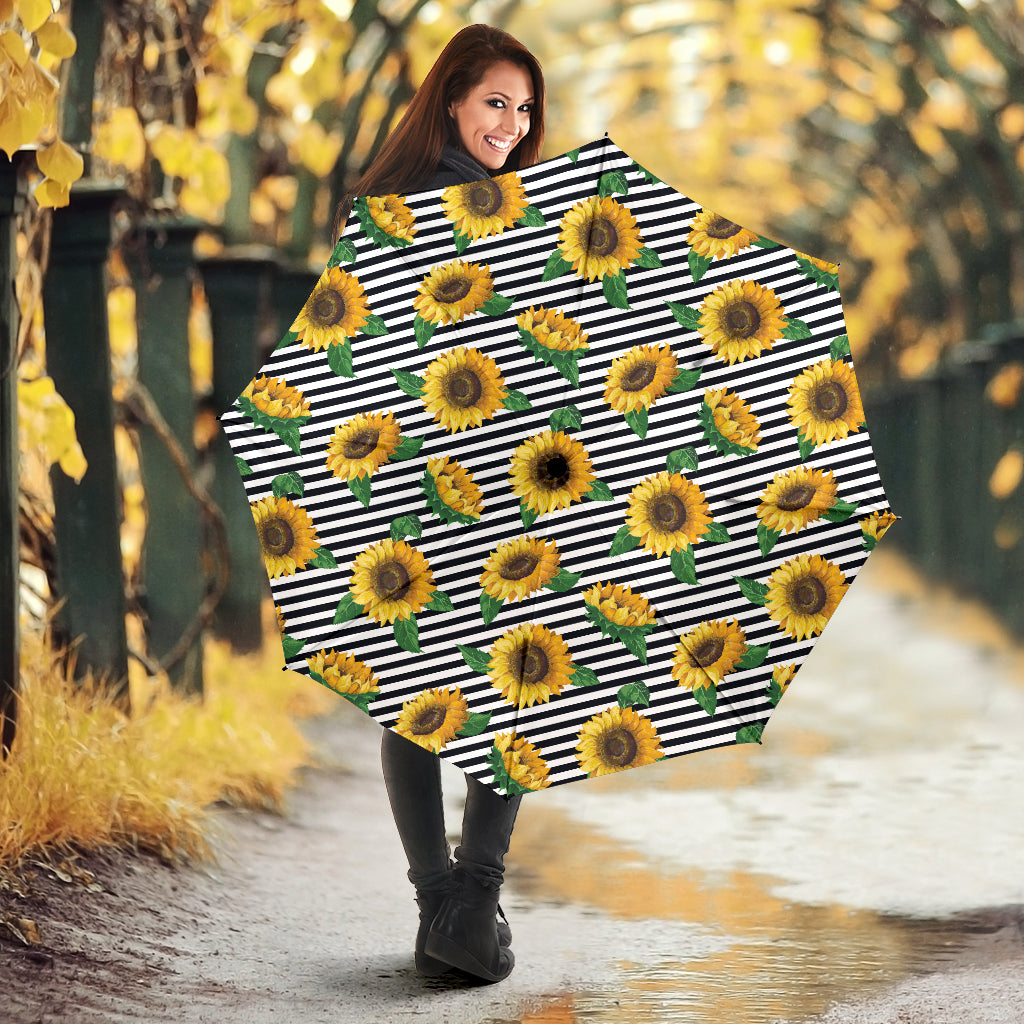 Sunflowers Ribbon Background Umbrella
