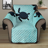 Sea turtle with blue ocean backgroud Recliner Cover Protector