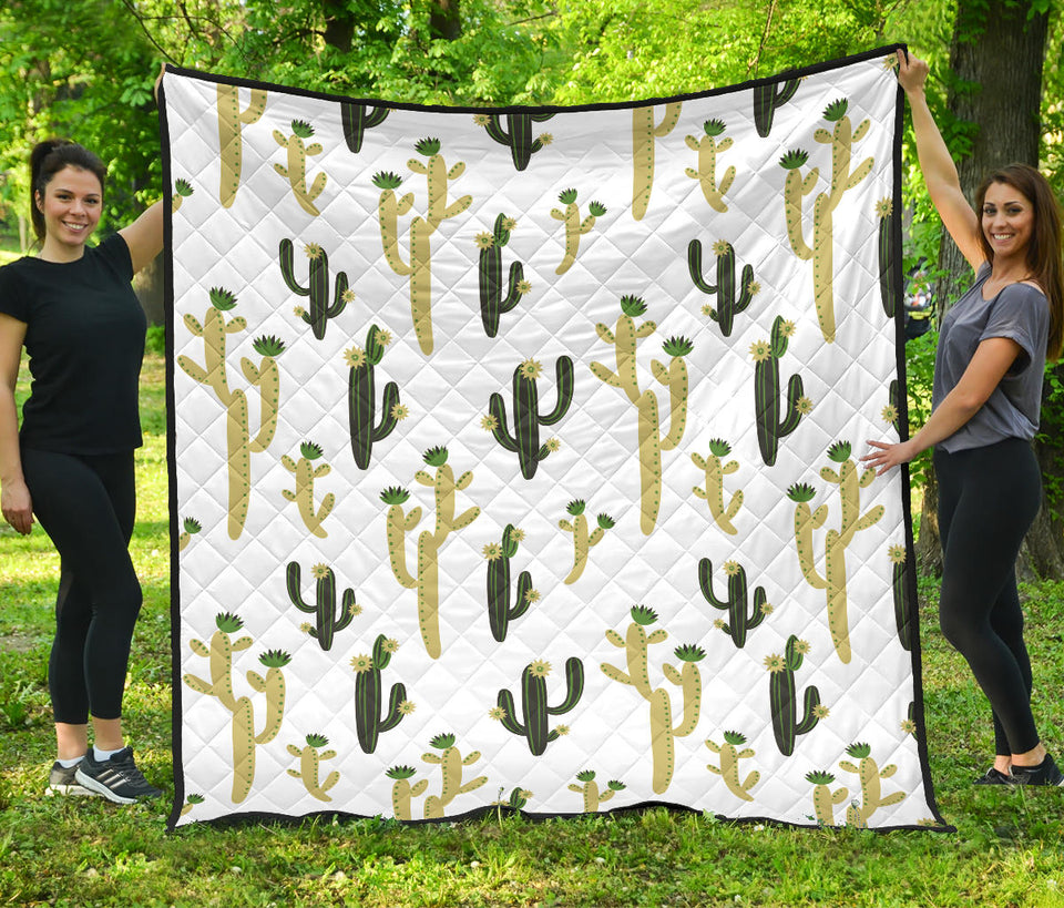 Cute Cactus Pattern Premium Quilt