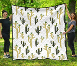Cute Cactus Pattern Premium Quilt