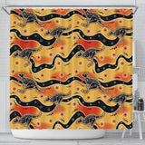 Kangaroo Australian Aboriginal Art Pattern Shower Curtain Fulfilled In US