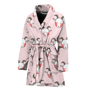 Cute Goat Pattern Women'S Bathrobe