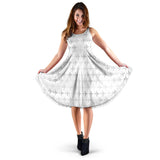 Airplane Print Pattern Sleeveless Midi Dress