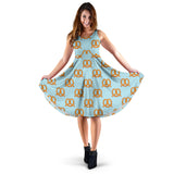 Pretzels Pattern Print Design 03 Sleeveless Midi Dress