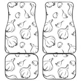 Garlic Pattern Black White Front And Back Car Mats