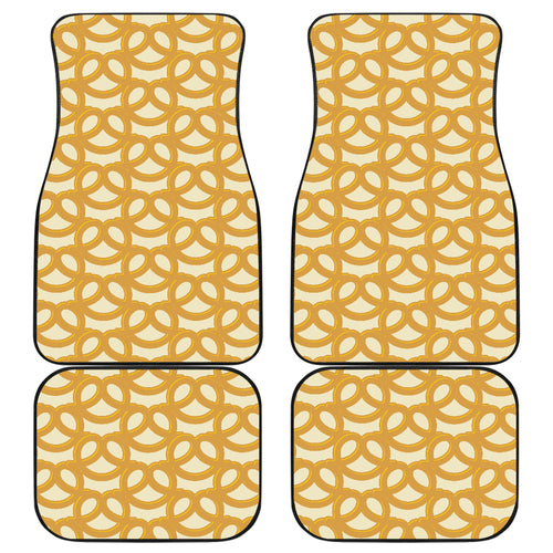 Pretzels Pattern Print Design 01 Front and Back Car Mats