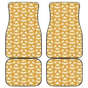 Pretzels Pattern Print Design 01 Front and Back Car Mats