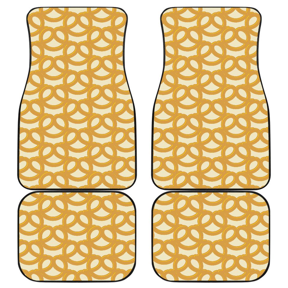 Pretzels Pattern Print Design 01 Front and Back Car Mats