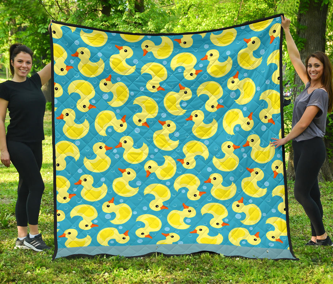 Duck Toy Pattern Print Design 04 Premium Quilt