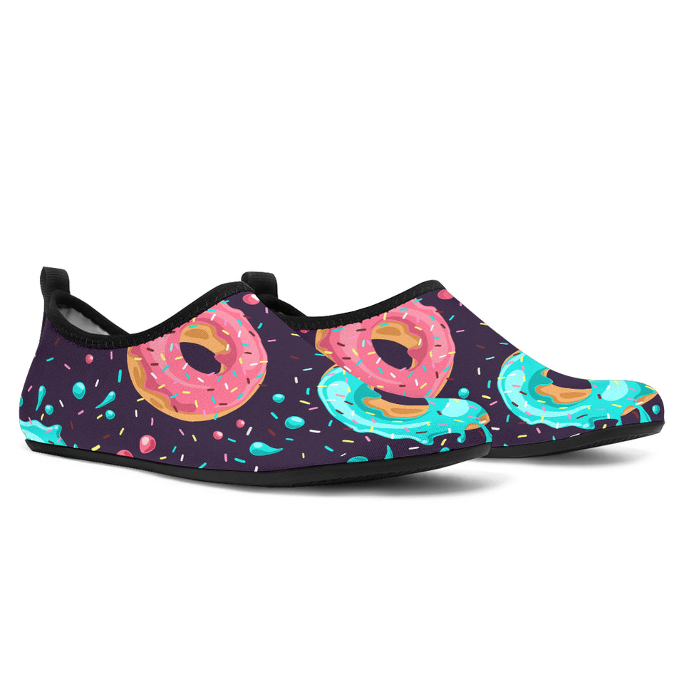 Colorful Donut Glaze Pattern Aqua Shoes