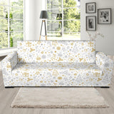 Christmas Tree Christmas Element Silver Gold Pattern Sofa Slipcover