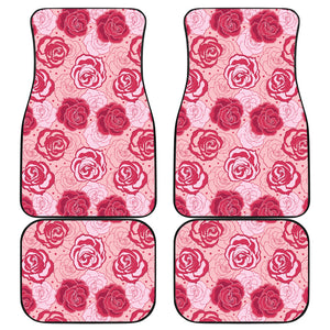 Rose Pattern Print Design 02 Front and Back Car Mats