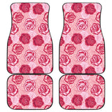 Rose Pattern Print Design 02 Front and Back Car Mats
