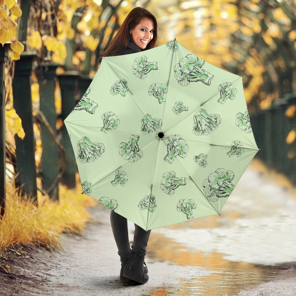 Broccoli Sketch Pattern Umbrella
