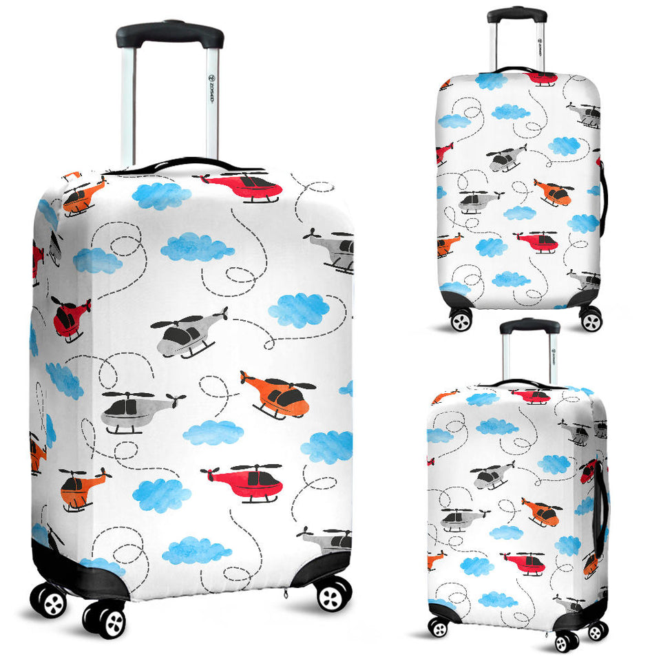 Watercolor Helicopter Cloud Pattern Luggage Covers